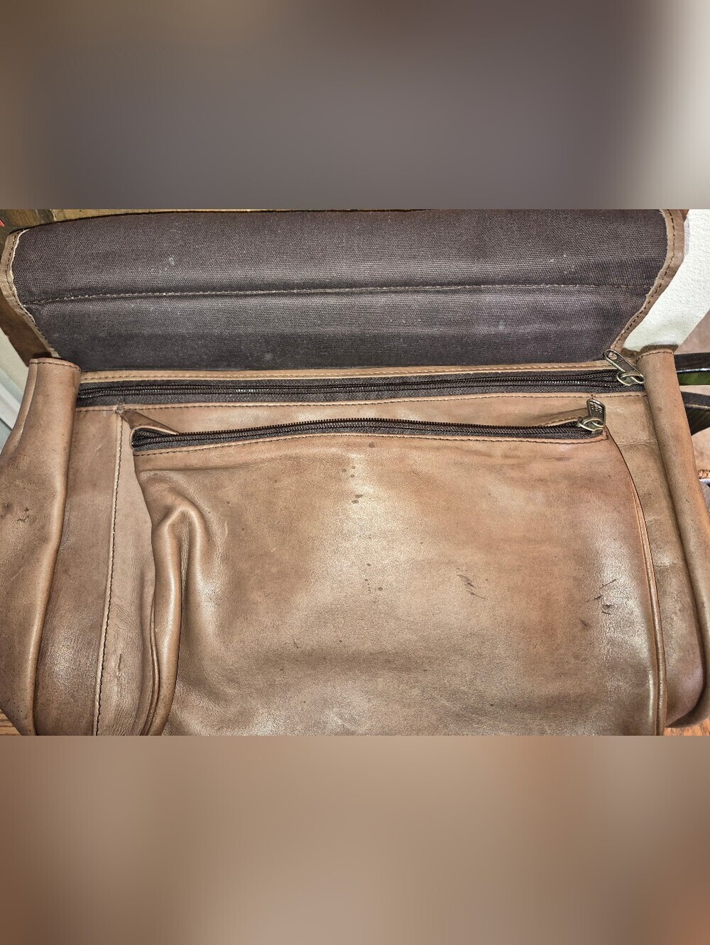 Heritage Leather Briefcase-Computer Bag/Portfolio 16”x12” Vintage Brown - Picture 2 of 14